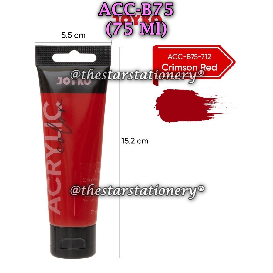 

(1 Biji) GROSIR Cat Akrilik JOYKO ACC-B75-712Crimson Red / Cat Acrylic Color Joyko ACC-B75 712