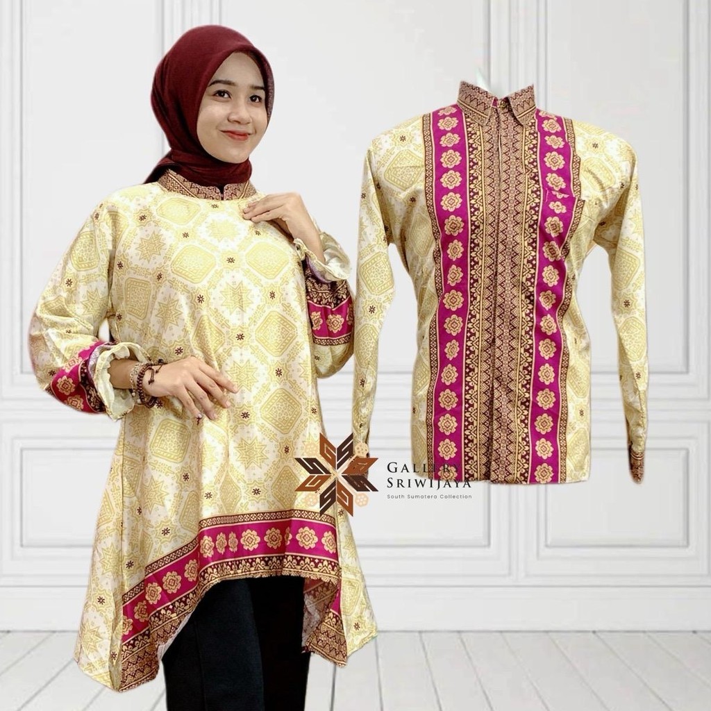 TUNIK COUPLE MOTIF SONGKET JUMPUTAN PALEMBANG BATIK ETNIK