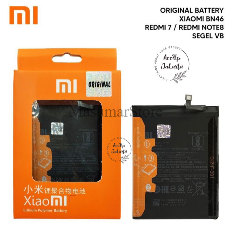 [GARANSI] Baterai Battery Xiaomi Redmi 7 BN46 Batre BN 46 note 8 Redmi 7 Batrai Original 100%