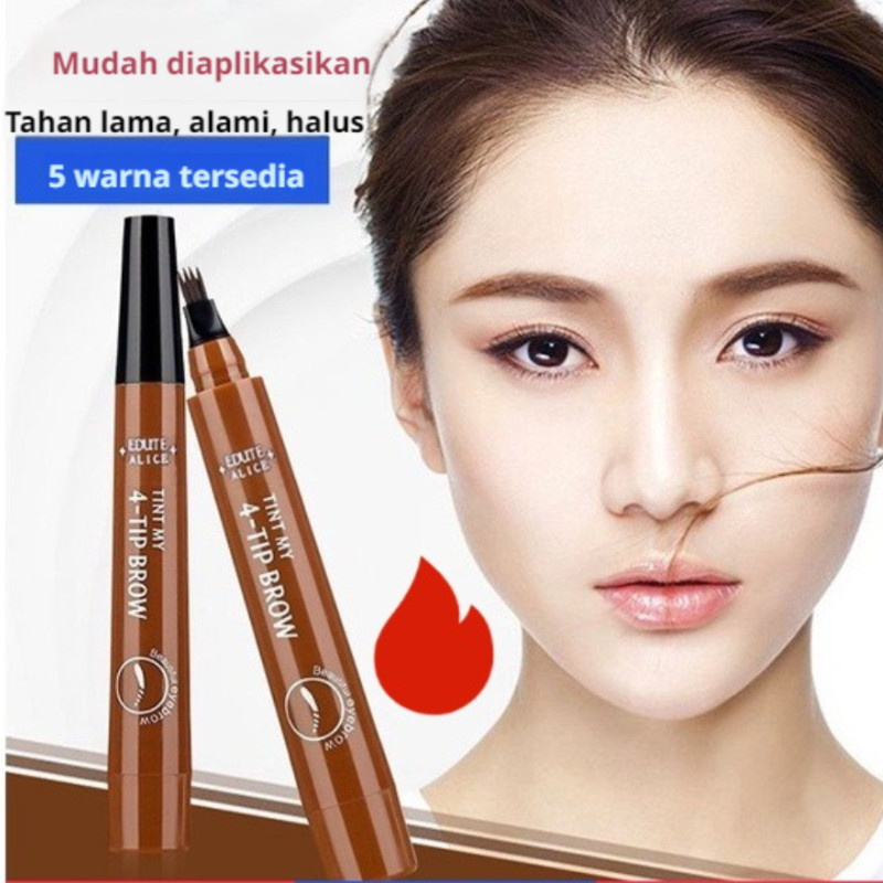 【COD+Kirim Dalam 24 Jam】Pensil Alis Cair Bionik/Eyebrow Pen Waterproof Long Lasting Anti Luntur Natu