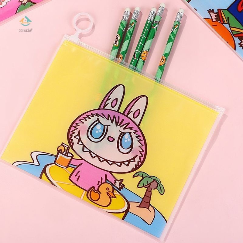 

Pouch alat tulis transparant labubu Dompet bening sanrio lucu Aanadell