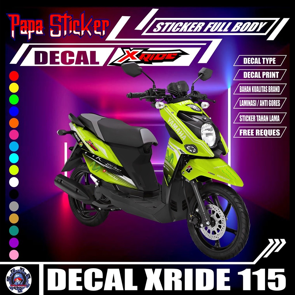 DECAL STICKER XRIDE 115 VARIASI FULL BODY YAMAHA XRIDE 115 STICKER CODE 02