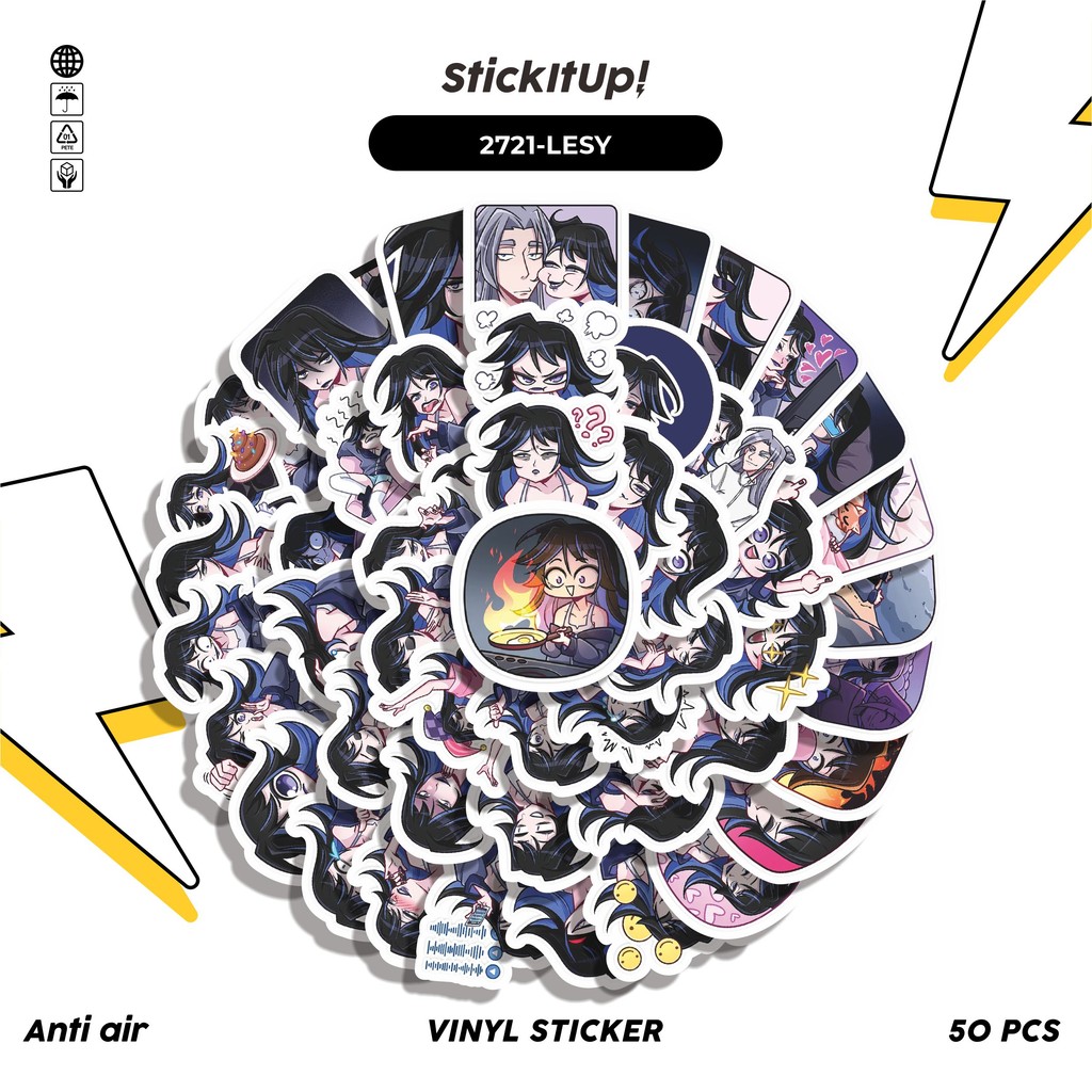 

COD✨ 50 Pcs Stiker FUNNY CHARACTER LESYA THE LOVER GIRL Lucu Anti Air Untuk Dekorasi Notebook Sepeda Skateboard Handphone DIY