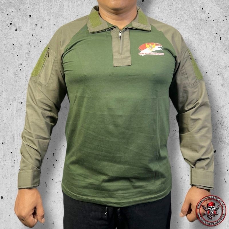 Kaos Tactical Bdu combat model jatah Brimob / BDU combat  panjang model jatah Brimob Hijau