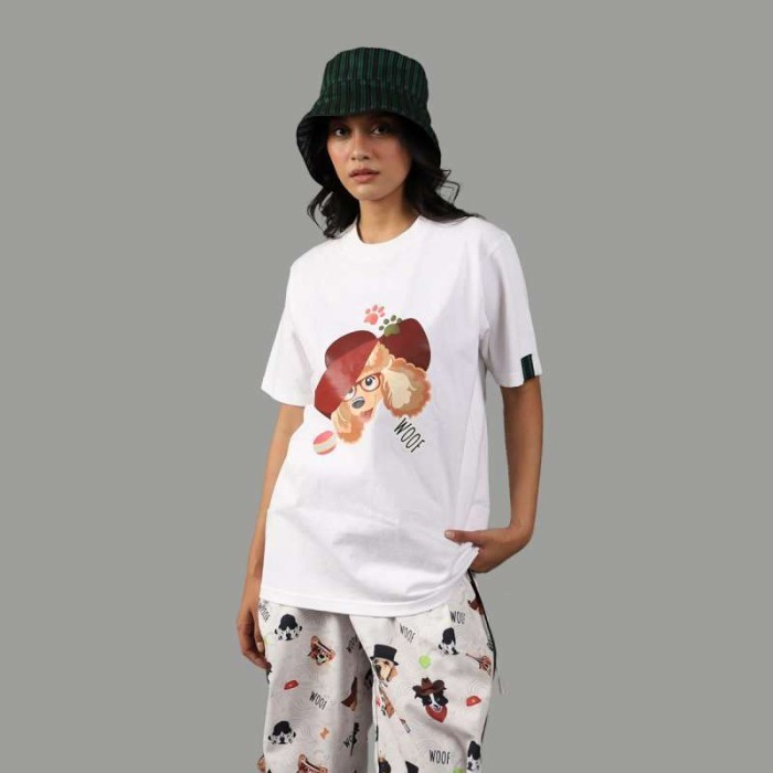 Poodle White Tshirt White - Adrie Basuki X Evan Hartono