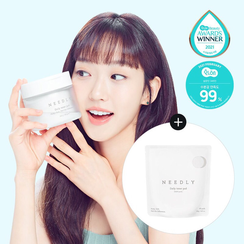 NEEDLY Daily Toner Pad Double Package 60 Pads +Refill 60 Pads | Needly