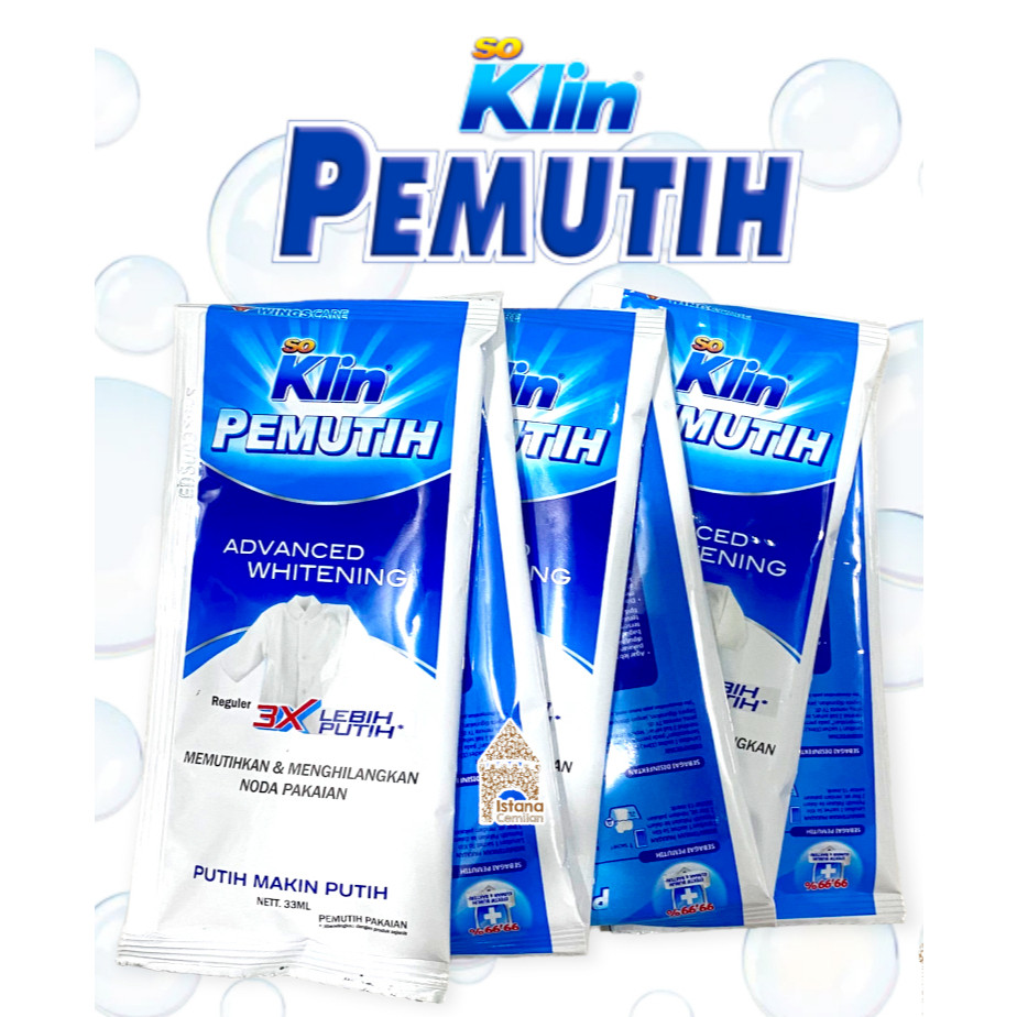 SOKLIN Pemutih Pakaian Satuan 28ml  /Deterjen Pemutih Anti Noda / So Klin Pemutih Sachet
