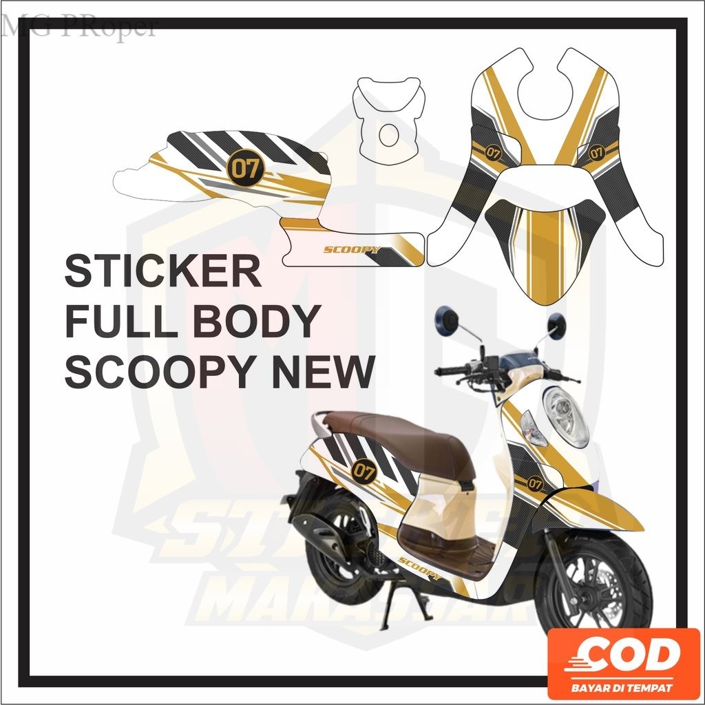 Striping Decal Stiker motor SCOOPY 2021 2020 2022 Full Body  Scoopy    SCOPY Garis-Garis Gold Bisa