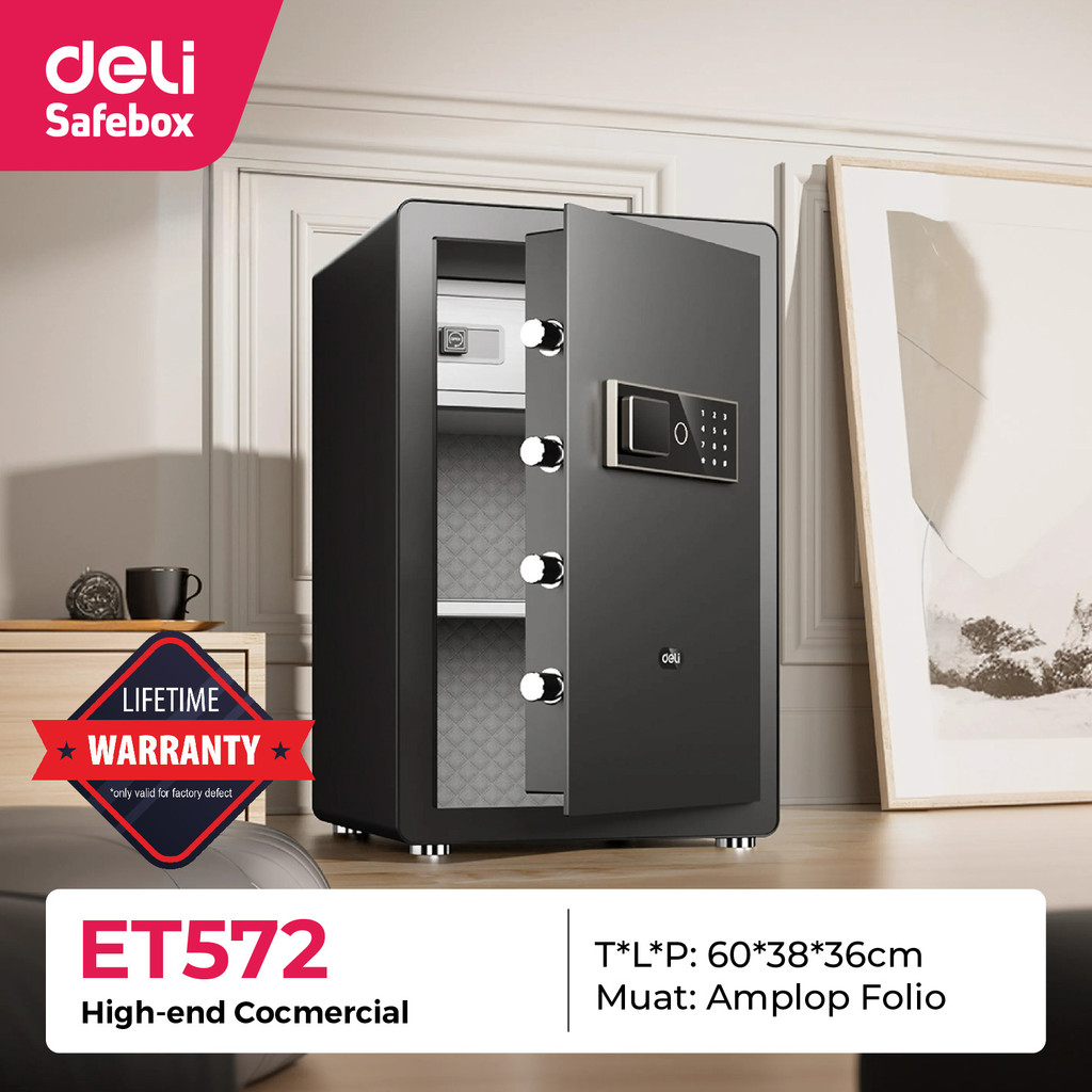 

Brankas Digital DELI ET 572 SOLID STEEL / Safe Box Dual Unlocking GARANSI RESMI ORI