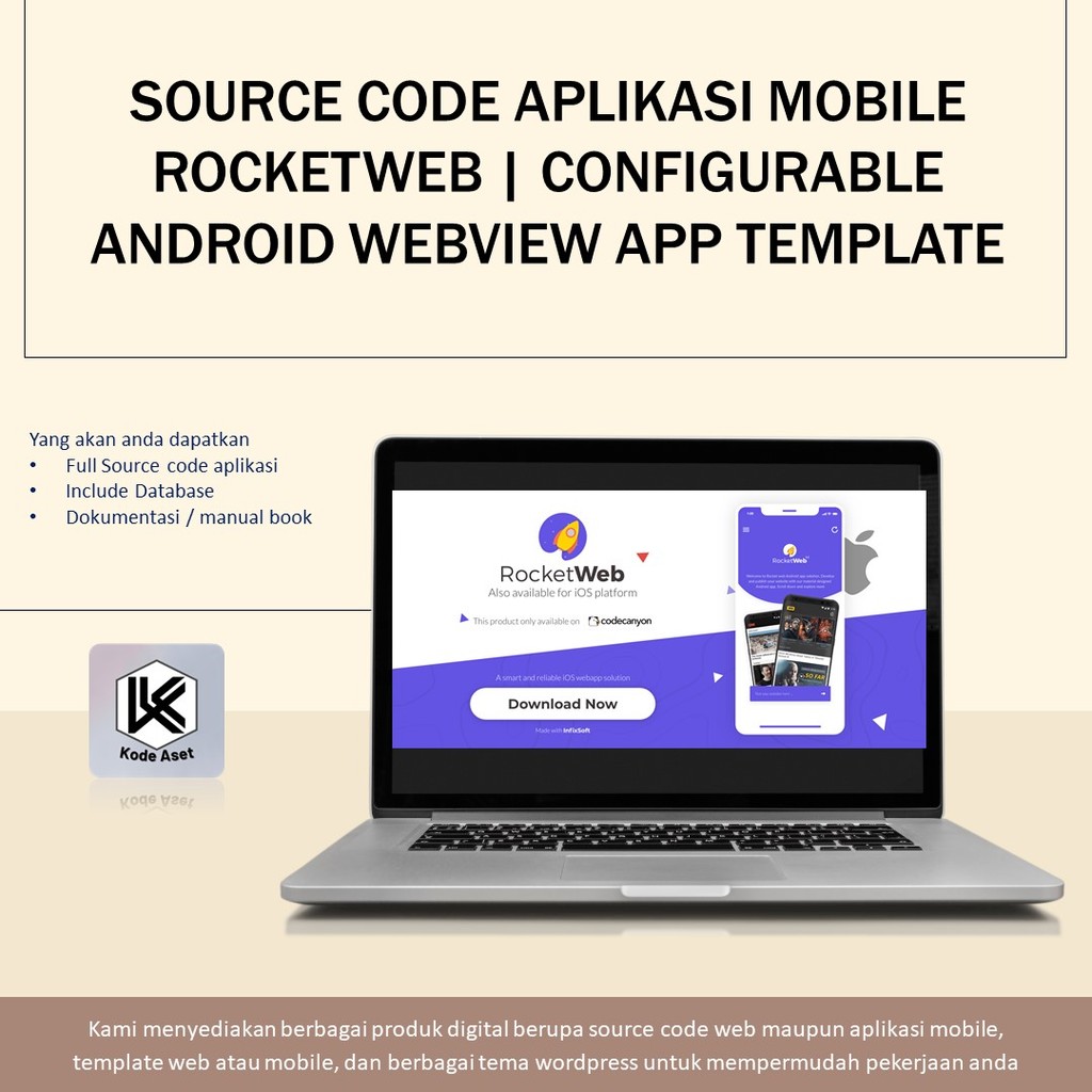 SOURCE CODE APLIKASI MOBILE ROCKETWEB | CONFIGURABLE ANDROID WEBVIEW APP TEMPLATE