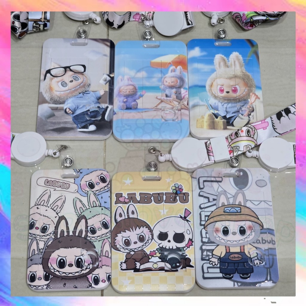 

ID card/Labubu gantungan name tag id cardholder/gantungan tali kartu akses kantor MRT BUSWAY-GF0494