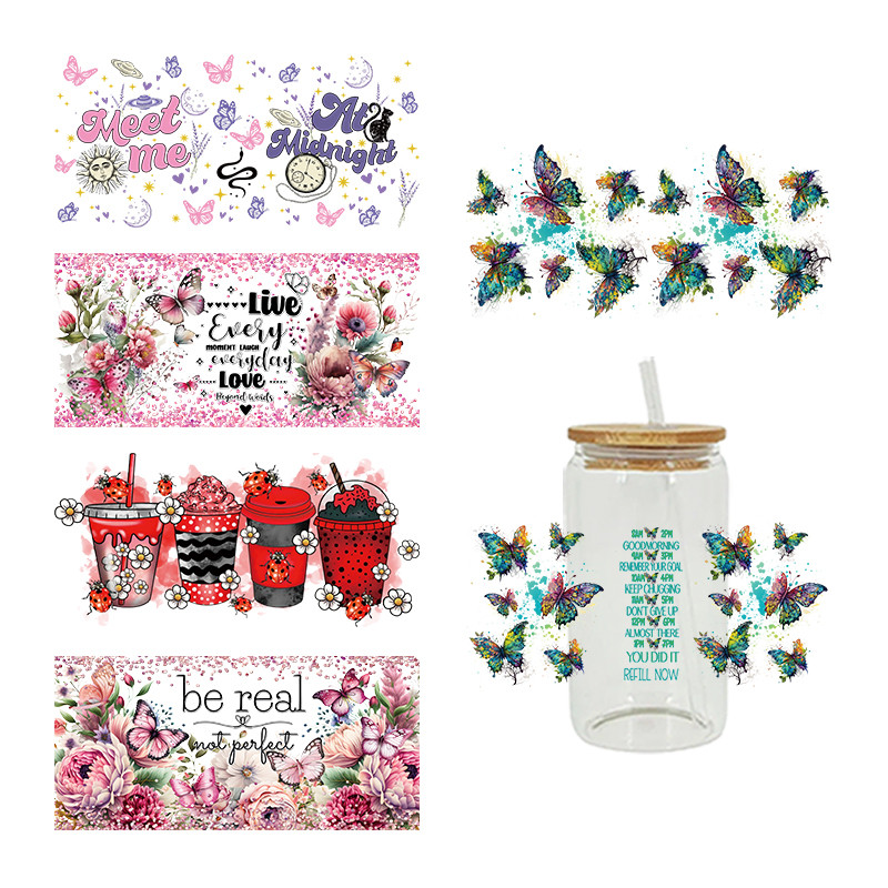 

3D UV DTF Transfers Stickers, 16oz Cup Wraps, Animal Insect Butterfly Printed, DIY Glass Ceramic Metal Leather Etc D7663
