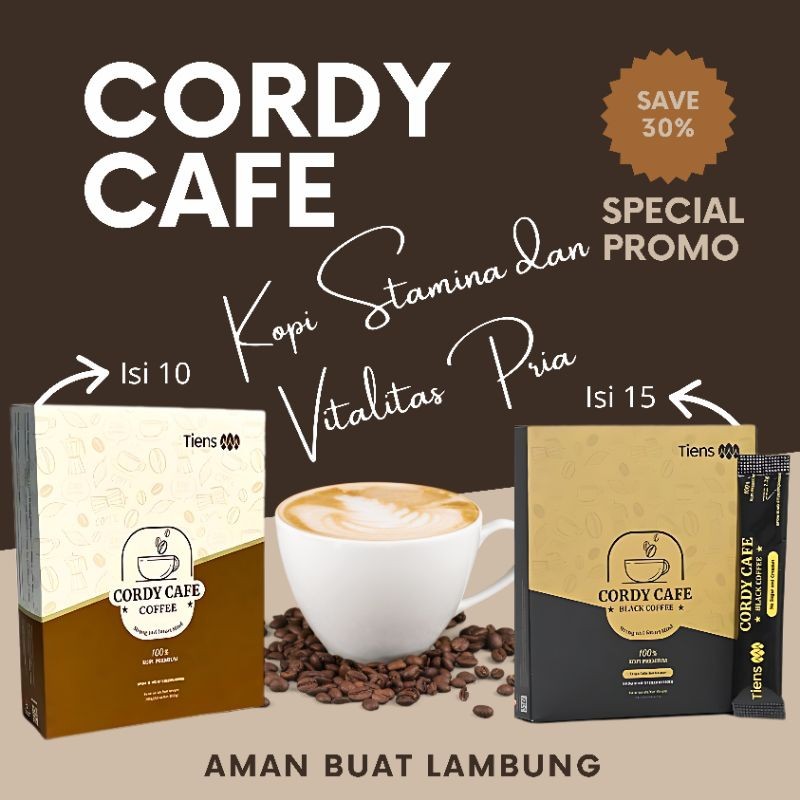 CORDY CAFE Tiens  Kopi Stamina Pria Tahan Lama  Obat Kuat  Cordyceps Original