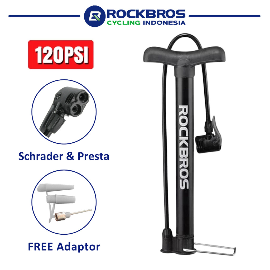 ROCKBROS Pompa Sepeda Mini 120PSI A320 Presta Schrader Portable Saku Ringan Alloy Pump Bicycle | RCI