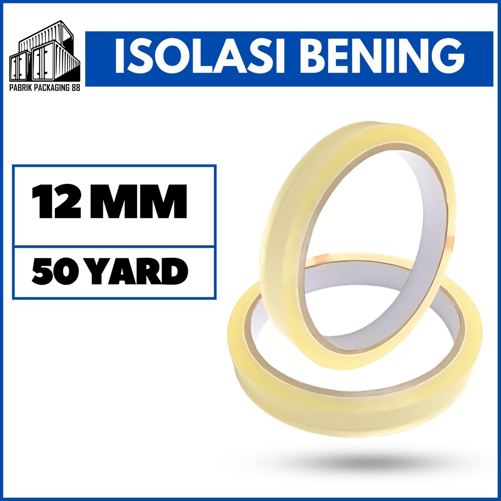 

Lakban Solatip Isolasi Bening 45M 1/2 inch 12mm x 50 Yard 45micron ATK Lakban Selotip Isolasi Bening ATK Tape 12mm x 50 Yard 0,5 1/2 Inch 50Y