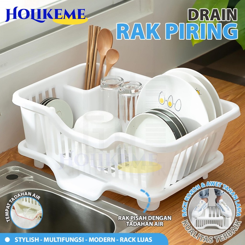 Rak susun Tempat Rak Pengering Piring Plastik Pengering Buah dan Sayur