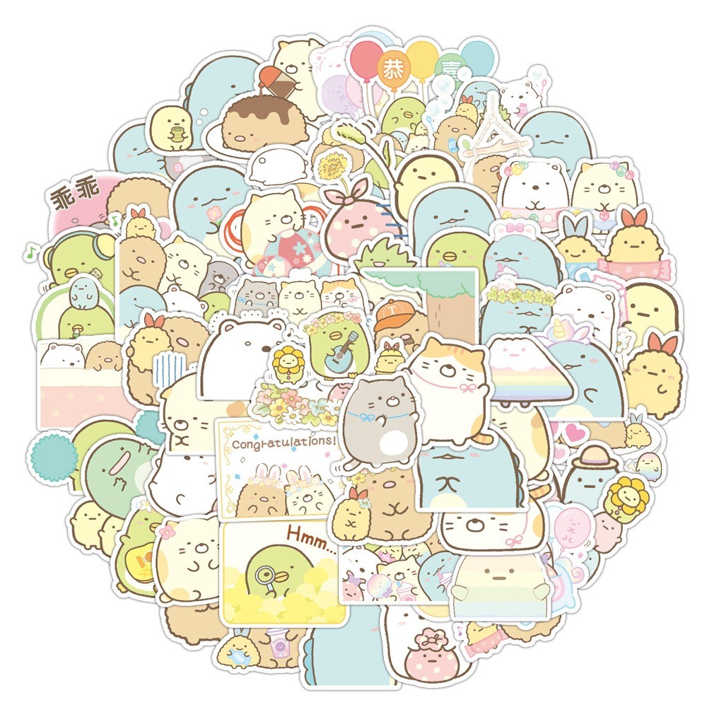 

60 Pcs Sticker Sumikko Gurashi Vinyl Waterproof untuk Tempelan Laptop Tumbler HP Koper DIY [16]