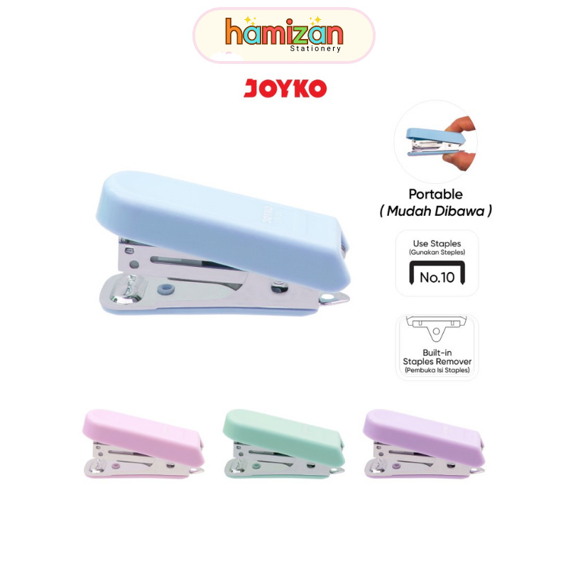 

( 1 pcs ) ST24 Stapler Kecil with Remover Joyko / Stepler MINI dengan Pembuka Stapler ST-24 Pastel Color memakai isi Stapler no. 10 / Stapler Stepler Jepretan Joyko ST-24 Murah Berkualitas