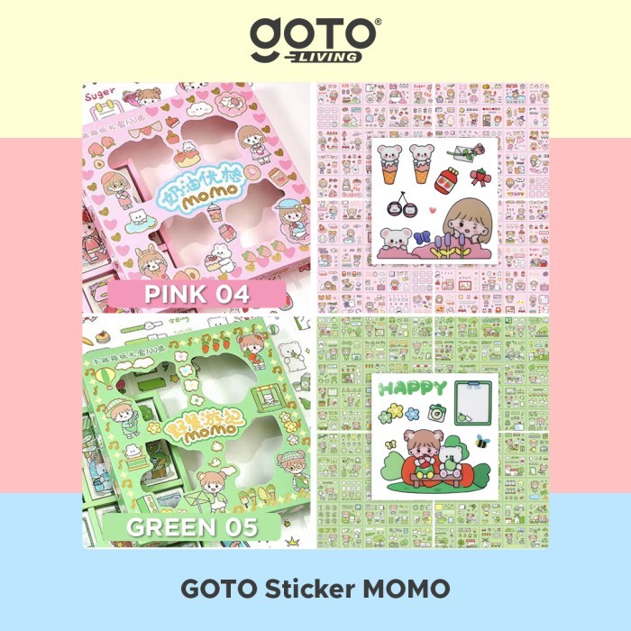 

Goto Momo Stiker Lucu Sticker Kartun Korea Motif Anti Air 100 Lembar