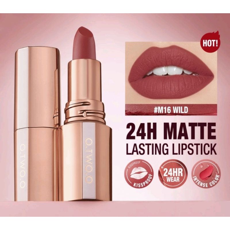 0O.TWO.O Matte Lipstick Misty Kiss Lock Color Silky 24H Long Lasting Lip Makeup