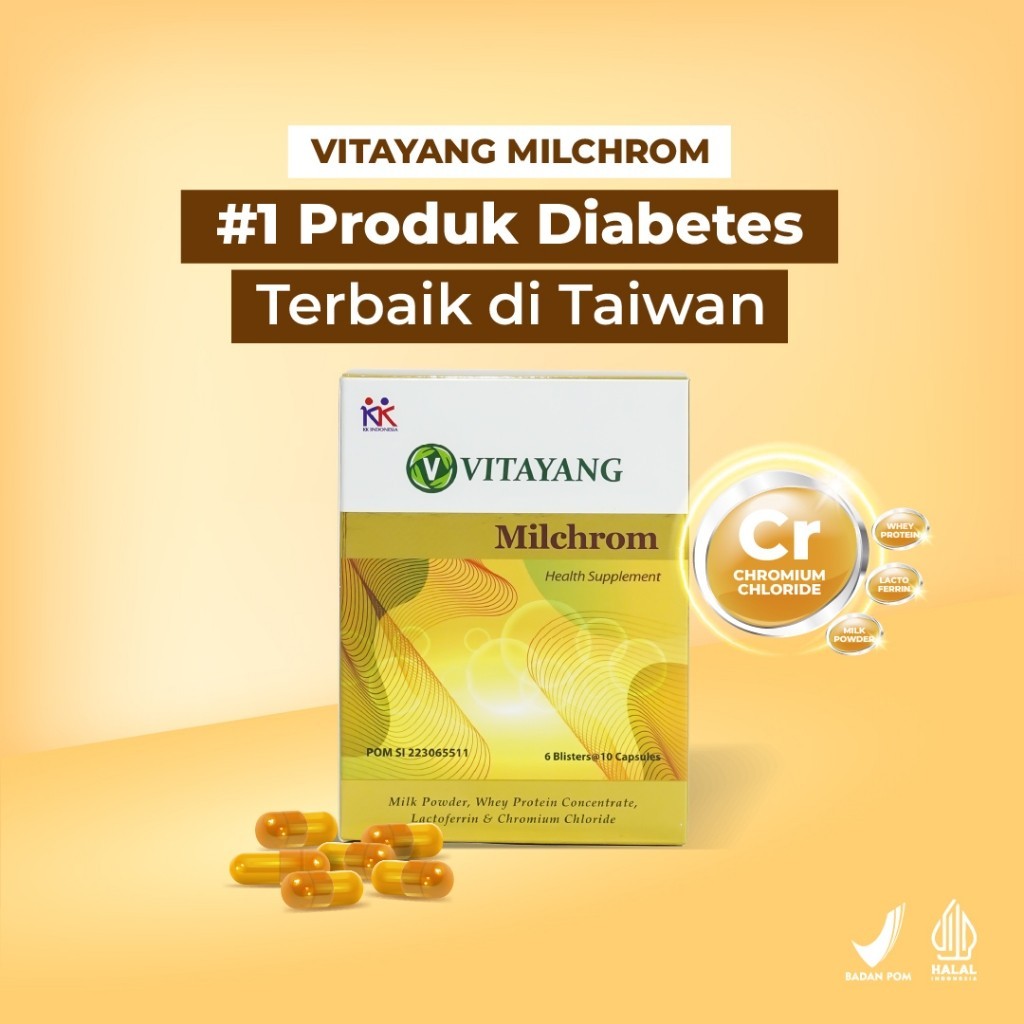[30 Kapsul] Vitayang Milchrom Obat Diabetes alami Insulin herbal kencing manis obesitas, Herbal menc