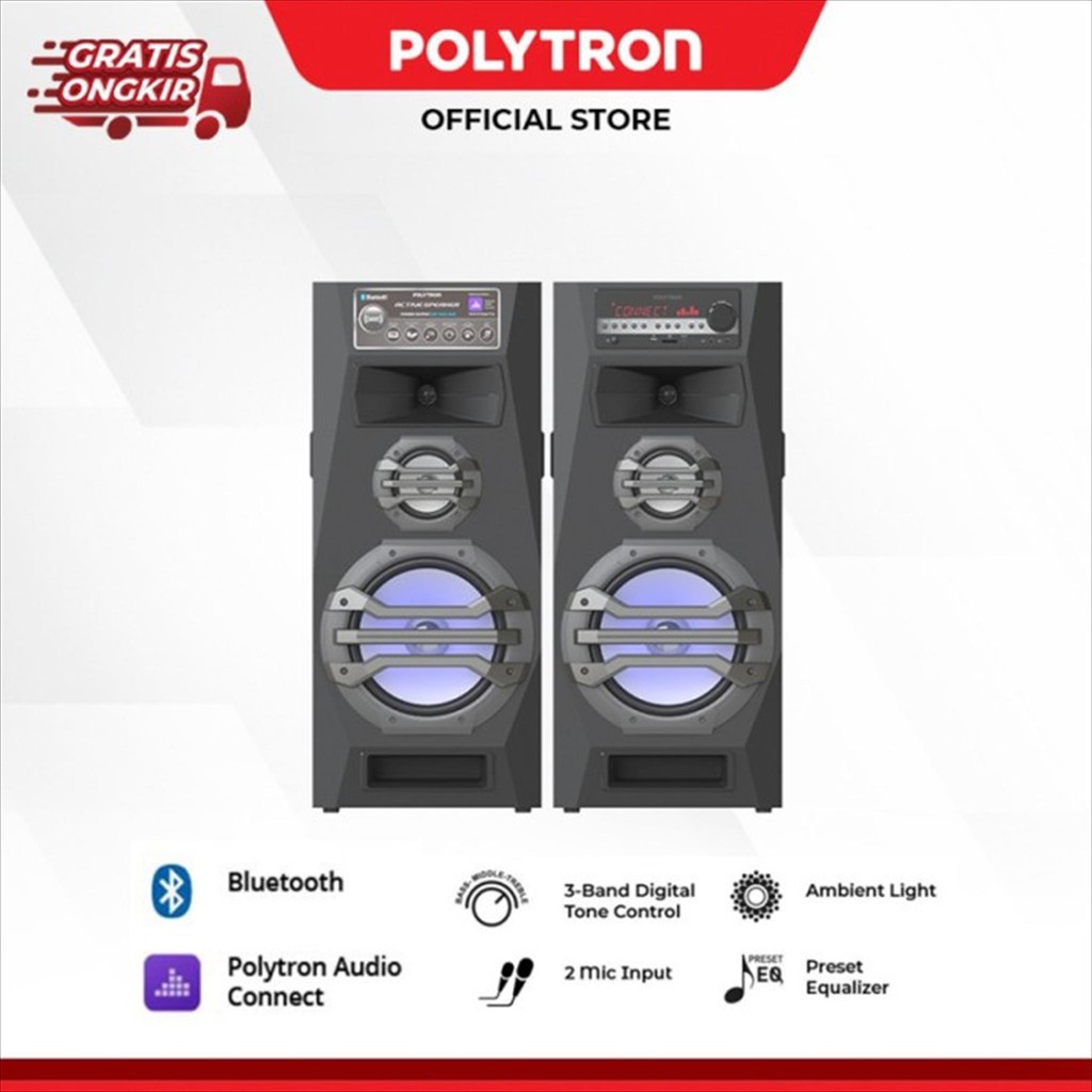 Polytron PAS 12AF15 Speaker Aktif Bluetooth 12 Inci Hitam
