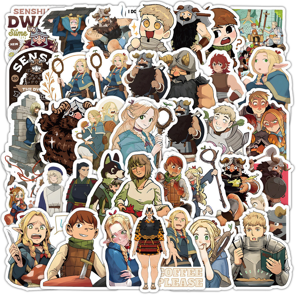 

10/30/50pcs Delicious In Dungeon Stickers Marcel Laios Anime Sticker Skateboard Motorcycle Phone Laptop Kadru Meshi Decal Toys