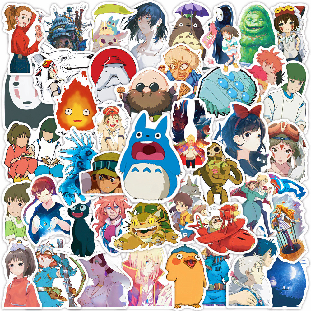 

50pcs Cartoon Cute Miyazaki Hayao Spirited Away Graffiti Stickers Kid Toy Suitcase Laptop Waterproof Sticker Decoration Supplies