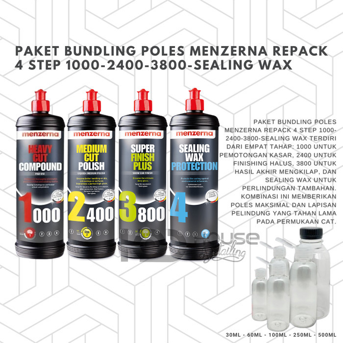 PAKET BUNDLING POLES MENZERNA Repack 4 STEP 1000-2400-3800-SEALING WAX