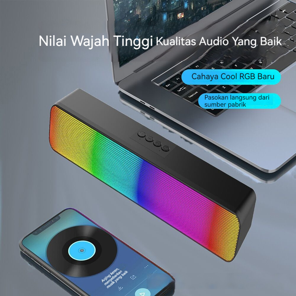 Multifunction Speaker TV Phone Computer Bluetooth Speaker Soundbar 5 Colors LED Delicate