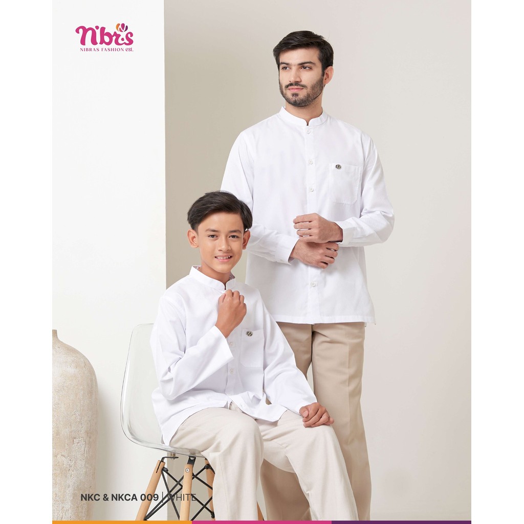 Nibras Baju Koko Anak Warna Putih Lengan Panjang Nkca 009