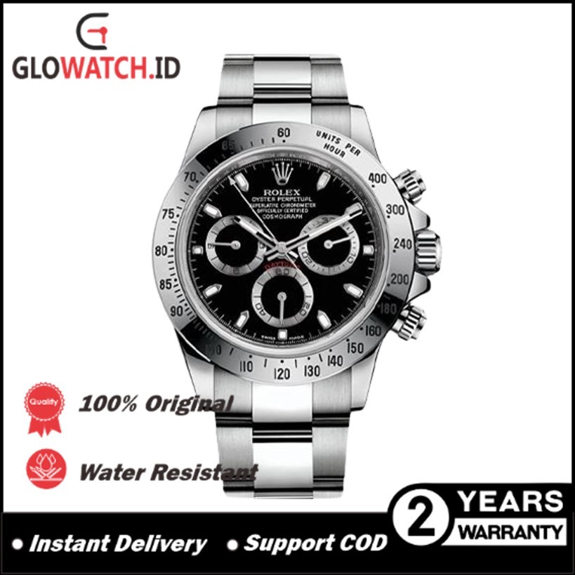 [Promo] Jam Tangan Pria Rolex 116520 Cosmograph Daytona Automatic Stainless Steel Strap Mirror 1:1 /