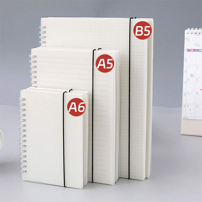 

B5/A5/A6 Coil Notebook 80 Pages Matte Cover Horizontal Line Square Hand Ledger Thickened Paper School Office Supplies Stationery