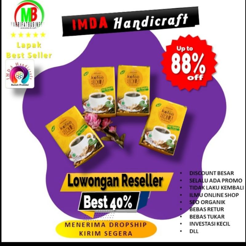 

IMDA HANDICRAFT PAKET 4 PCS KOPI BIKLA KOPI REMPAH Kopi Khas Jember BOX 20 SACHET