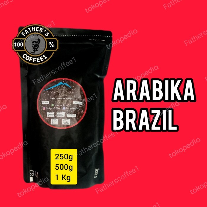 

[[Best Seller]] Kopi Arabika Brazil Biji Bubuk Roasted beans Premium 1 Kg - Giling Kasar