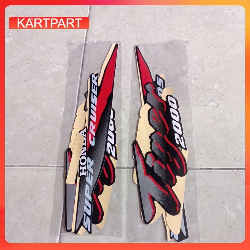 striping stiker les body Honda Tiger lawas 96 hitam Lis merah