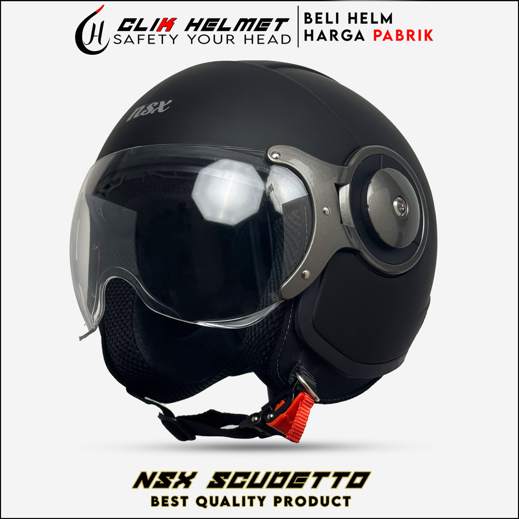 Helm NSX Scudetto Hitam Doff | Helm Bogo Wanita Hijab SNI