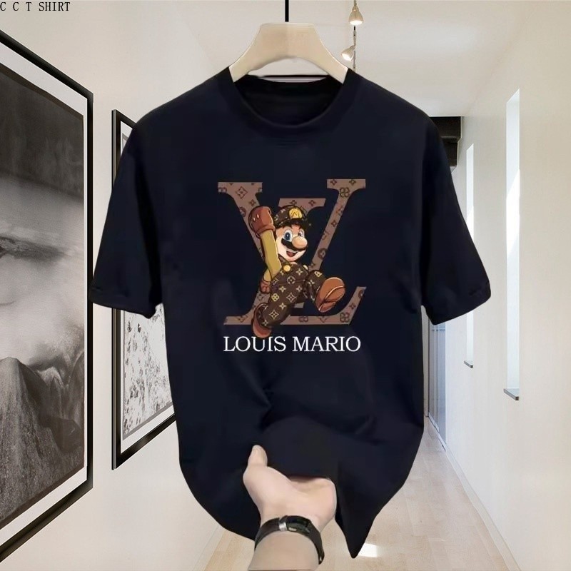 (COD)T Shirt Pria baju kaos pria kaos cowok kaos branded Louis Vuitton Original 100% Cotton Heavywei