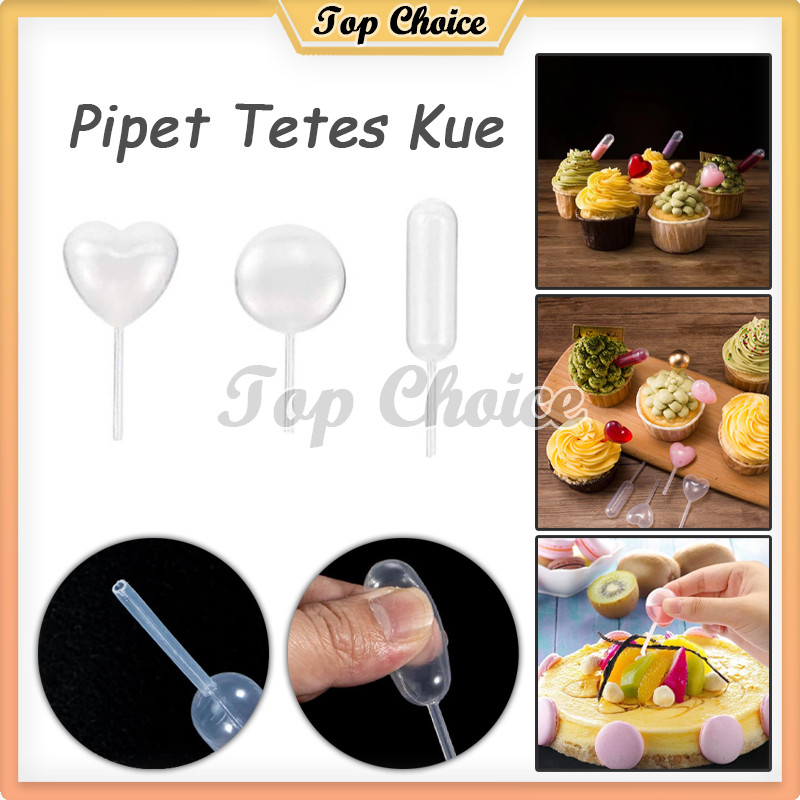 50Pcs Pipet Kue Pipet Tetes Kue 4ml / Pipet Plastik Infuser