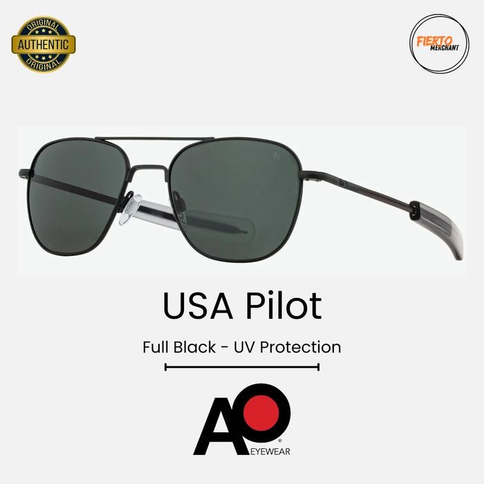 Kacamata Pilot American Optical USA Original/Ori Sunglasses Hitam Anti UV
