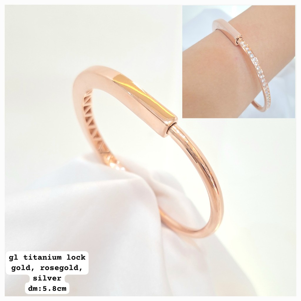 Deux - Gelang Bangle Titanium Oval Lock