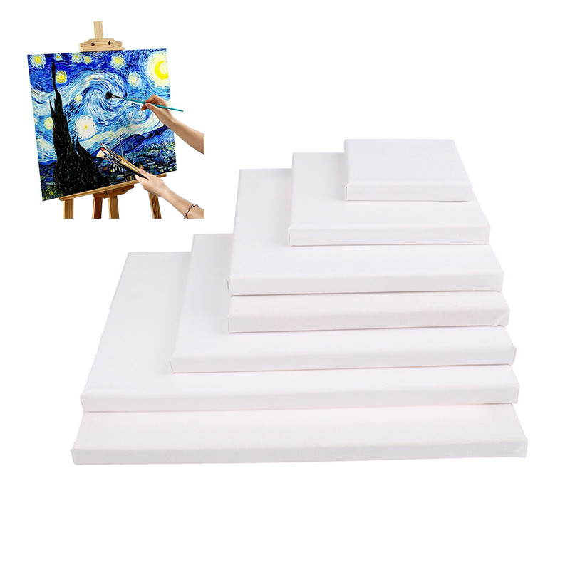 

White Blank Square Artist Canvas For Oil Painting On Canvas, Acrylic Watercolor Oil Paint With Wood Frame As Primer Accessories