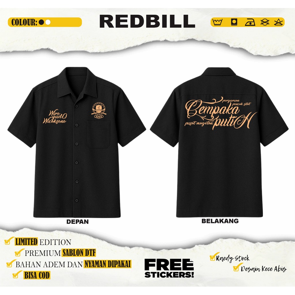 Kemeja Pscp Cempaka Puith Menggunakan Sablon DTF Desain Kekinian  Redbil Official ZL3