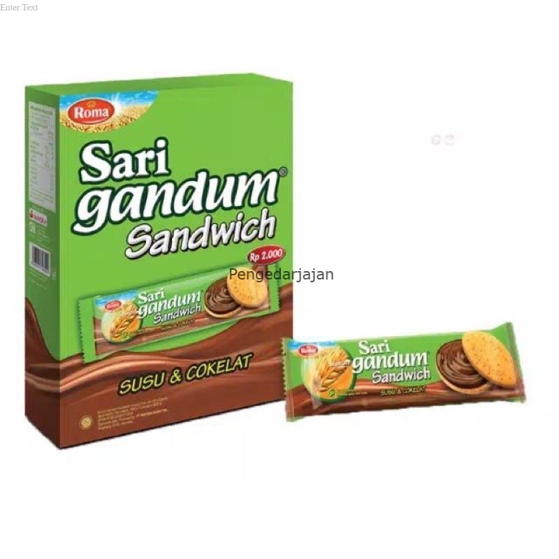 

Roma Sari Gandum Sandwich Susu & Cokelat ( 12 pcs x38,5g )