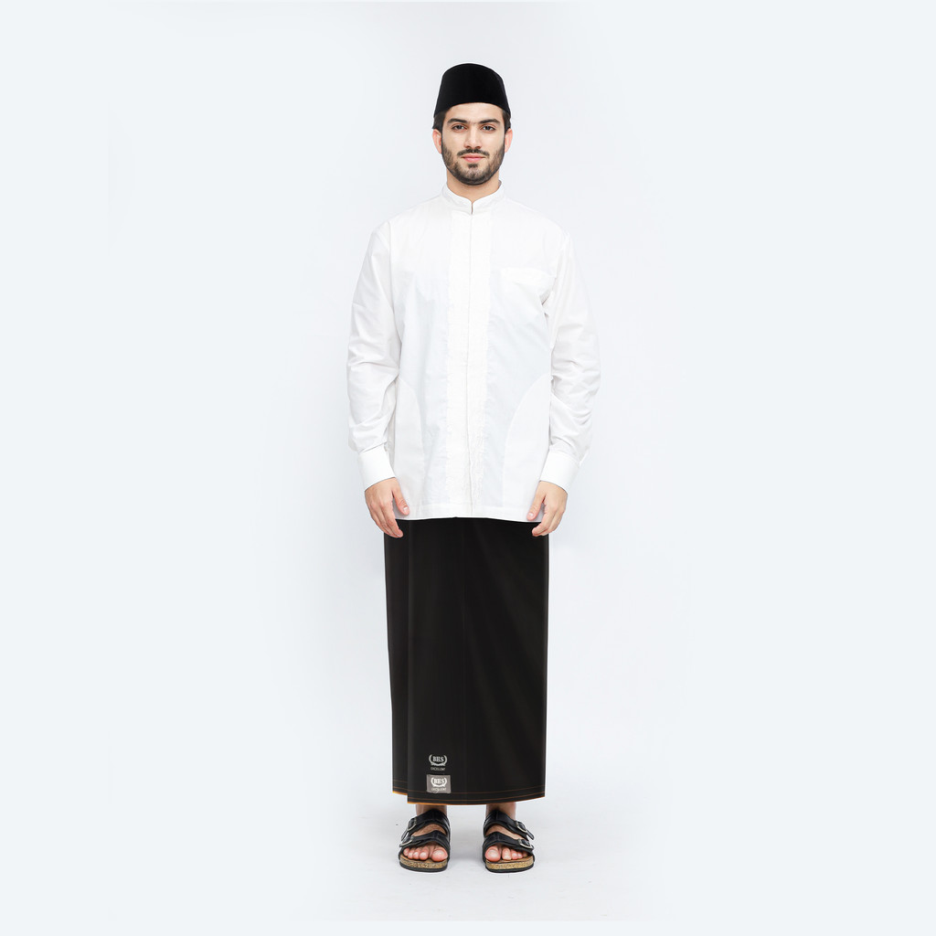 Sarung BHS Excellent Silver Motif TKB Hitam Polos