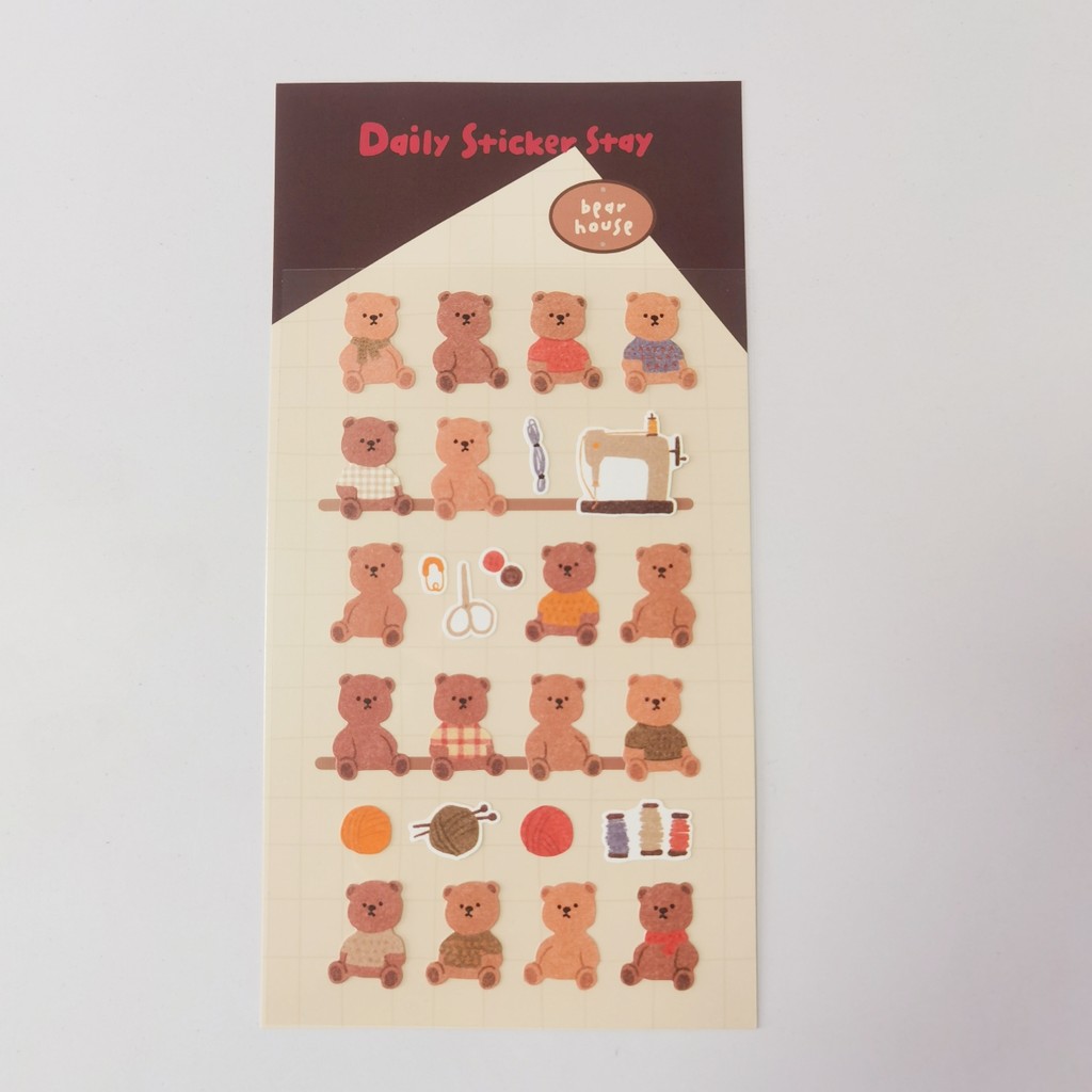 

Korean Import Original BONITO Bear House Paper Stickers Scrapbooking Diy Journal Diary Stationery Sticker Cute Decor Gift