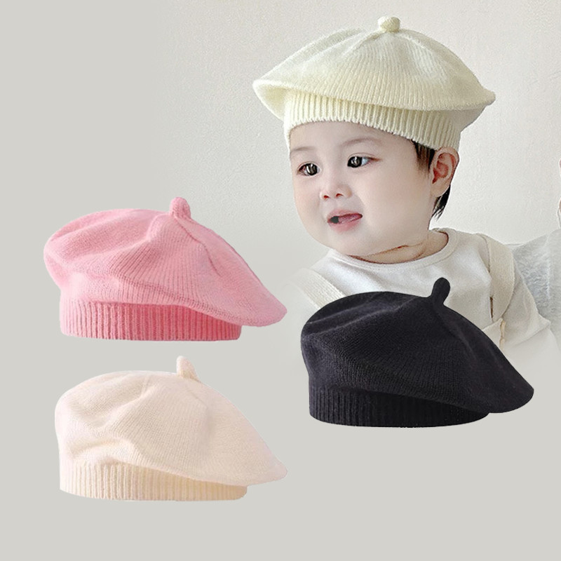 Topi Baret Anak Perempuan Korea 0-3 Thn | Topi Beret Bayi Anak Rajut Style Korea Wol Anak
