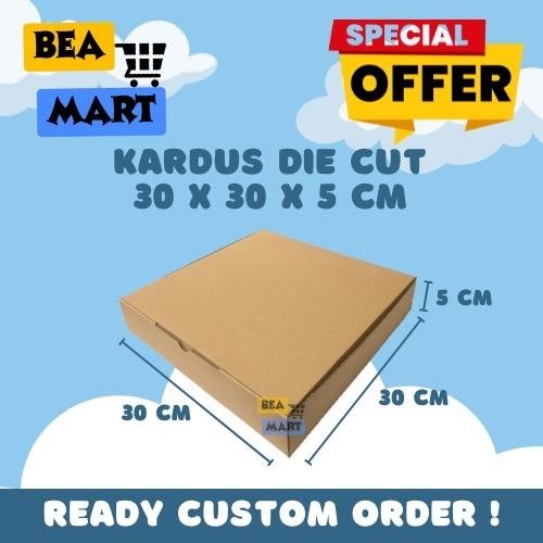 

Kardus Box Pizza Die Cut 30x30x5 cm | Kotak Packing Single Wall Tebal Baru C/F 30 x 30 x 5 cm