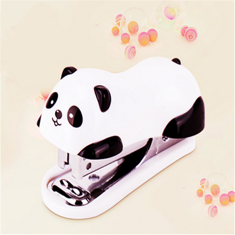 

1pcs Panda cartoon Mini Stapler school supplies office stationery paper Clip Binding Binder