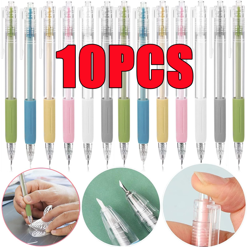 

10-1PC Paper Cut Knife Pen Art Utility Knife Scrapbooking Cutting Tool Sticker Tape Cutter Express Box Knife DIY Craft supplies
